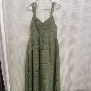 Chic Olive Lace Maxi Dress